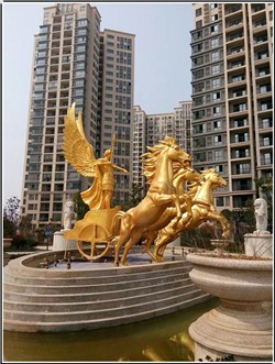 广场群马铜雕塑