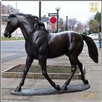 步行街景观铜马雕塑