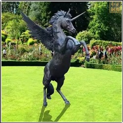 大型带翅膀景观铜马雕塑定制 